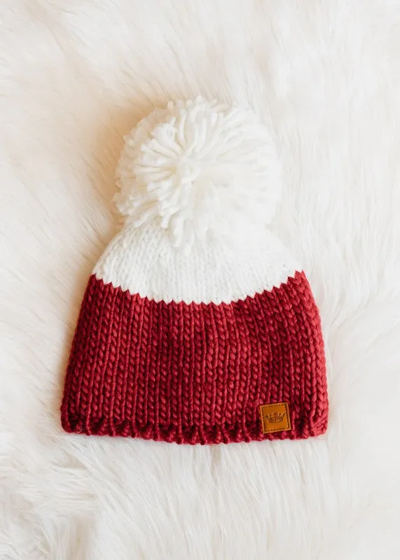 Colorblock Knit Pom Hat