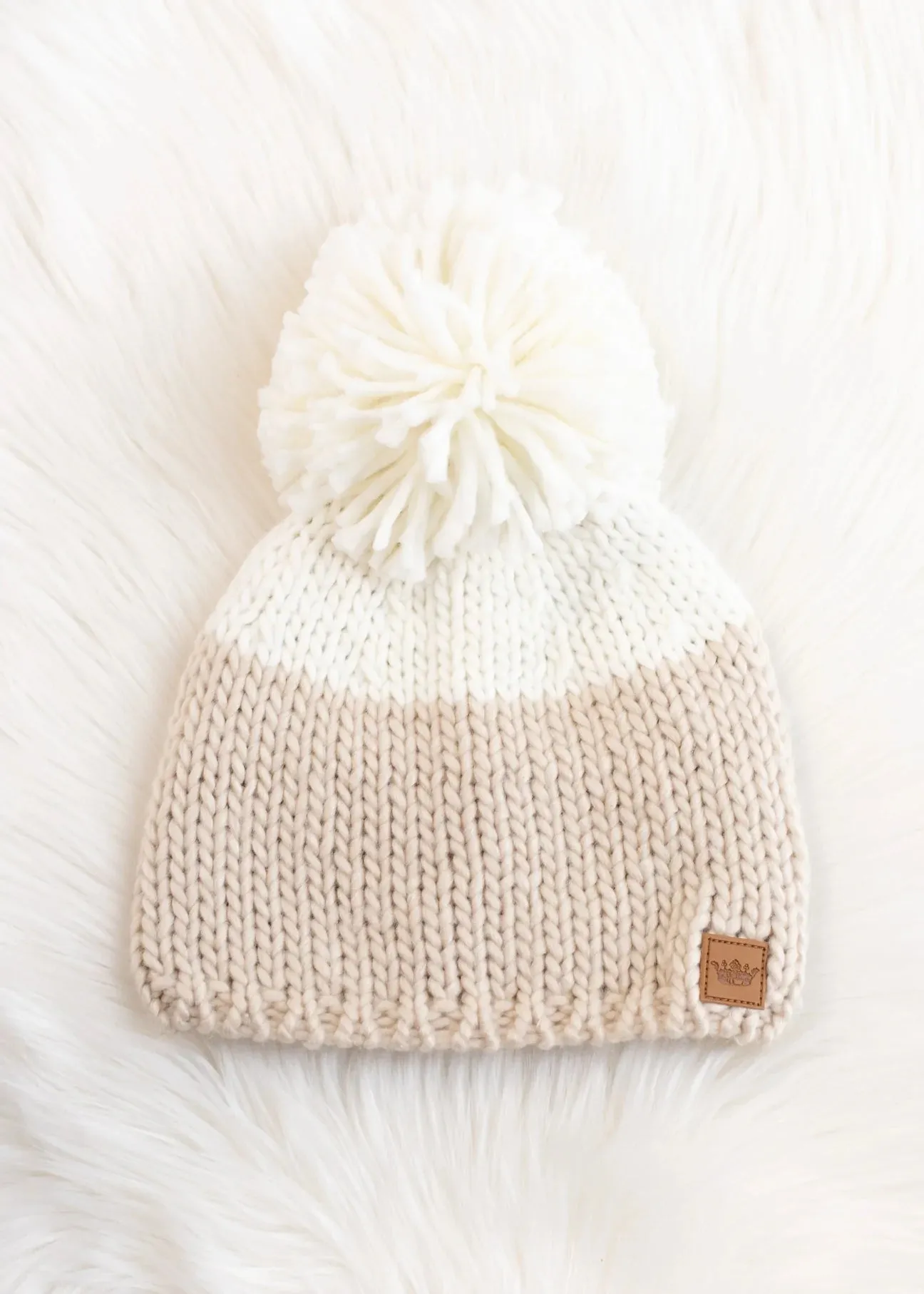 Colorblock Knit Pom Hat