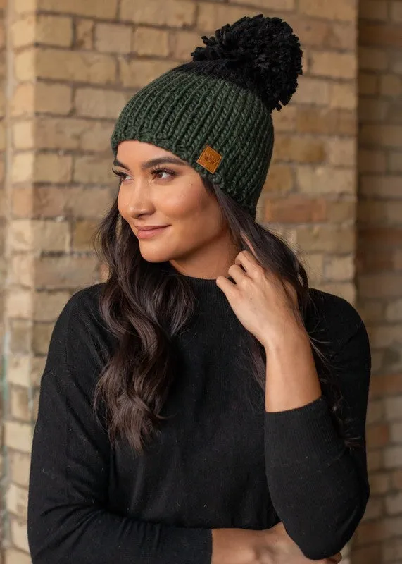 Colorblock Knit Pom Hat