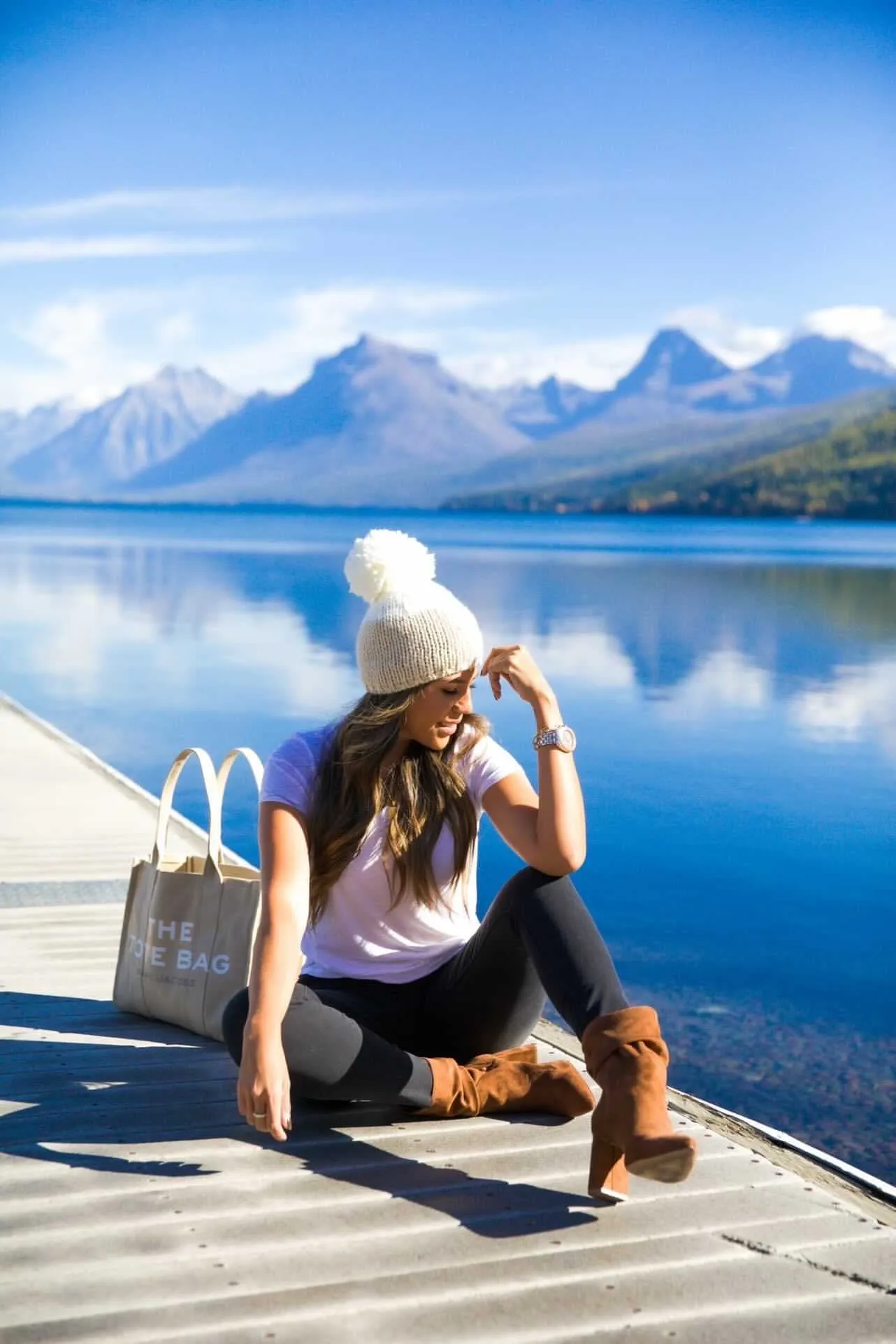 Colorblock Knit Pom Hat