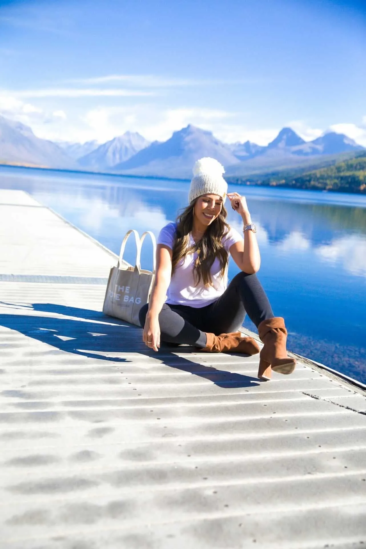 Colorblock Knit Pom Hat