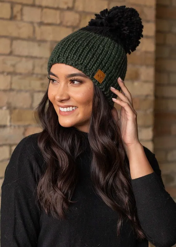 Colorblock Knit Pom Hat