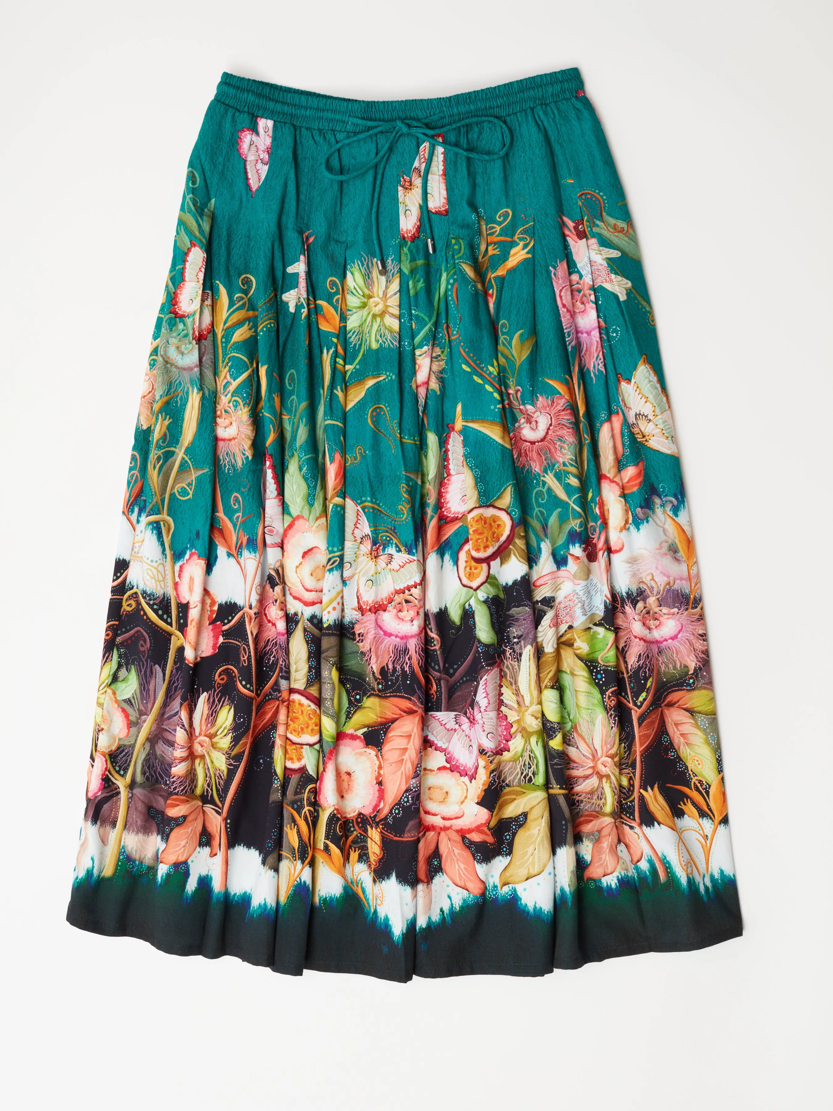 Demi Printed Pleated Knee Length Skirt