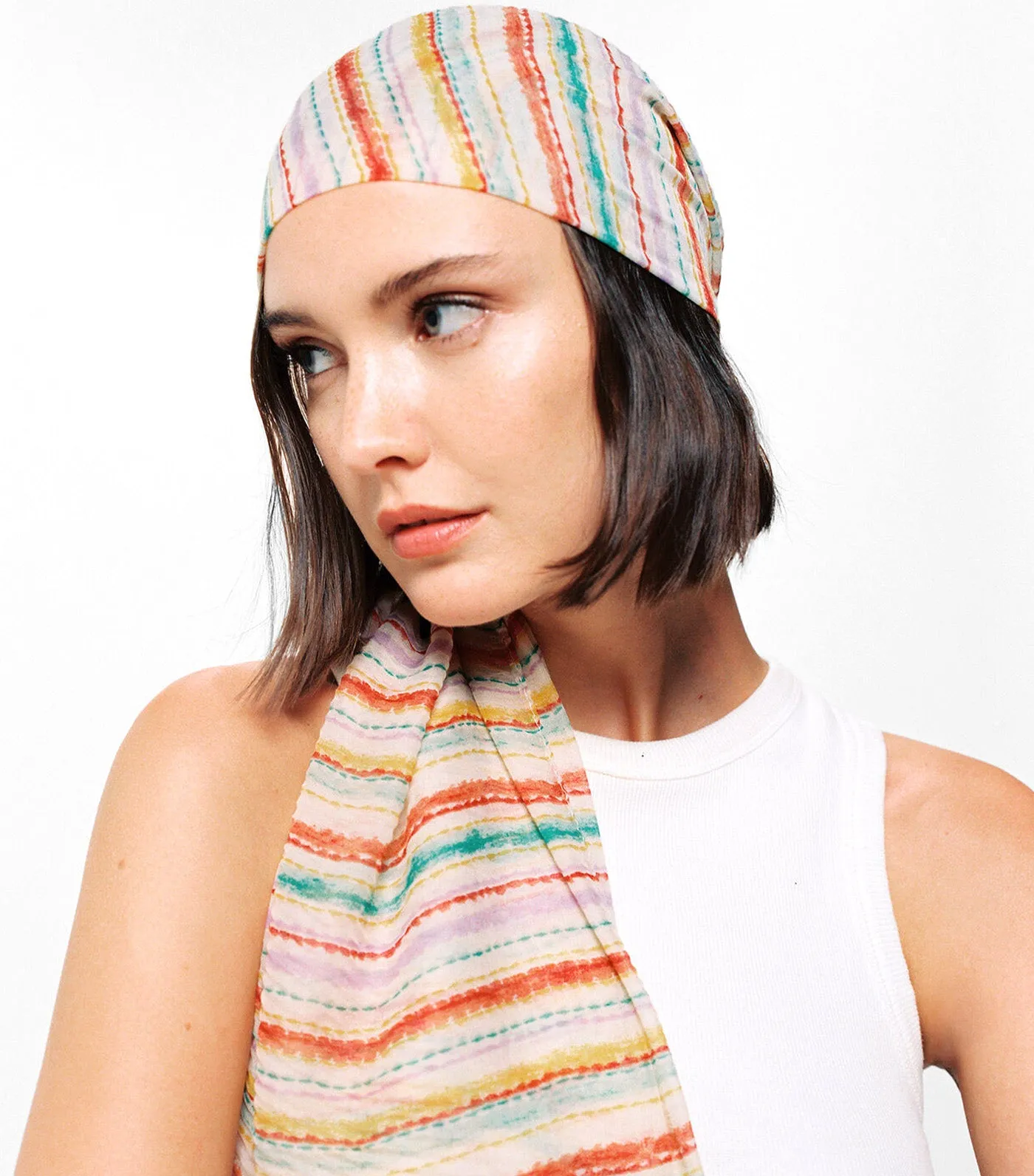 Diffused Stripes Scarf Multicolor