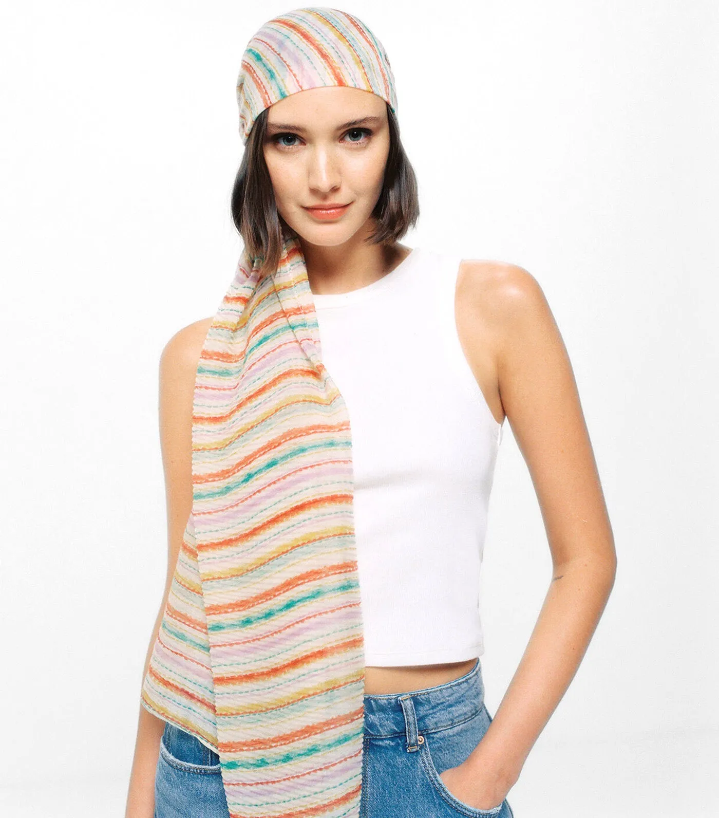 Diffused Stripes Scarf Multicolor