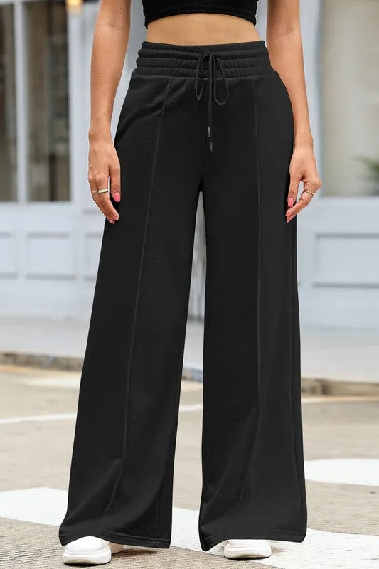 Drawstring Wide Leg Sweatpants