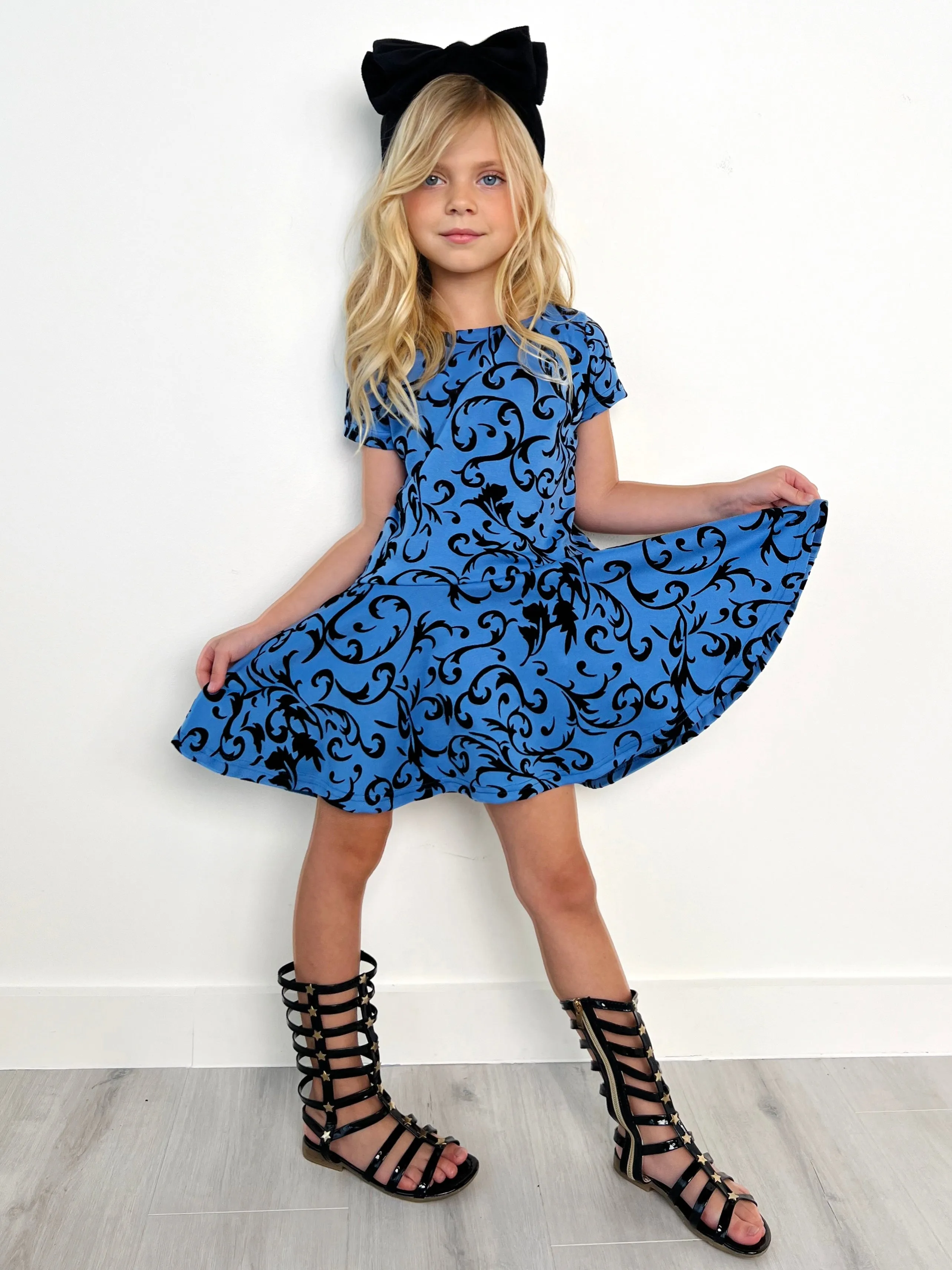 Dreamy Daywear Velvet Brocade Dress by Kids Couture