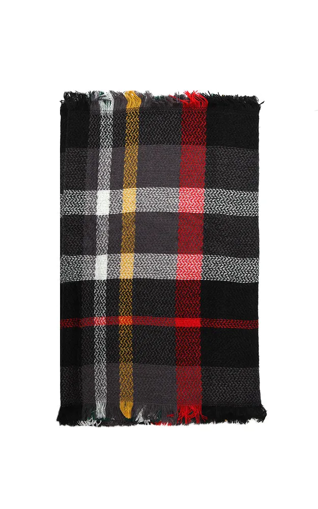 EAS8737 Plaid Woven Infinity Scarf