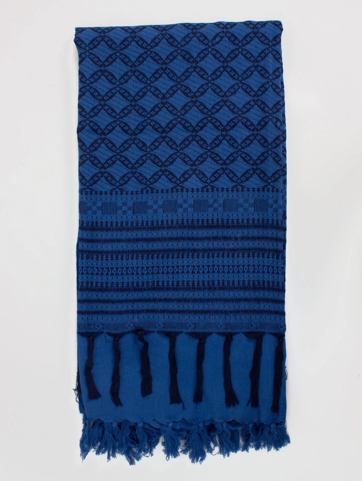 Embroidered Scarf, Cobalt