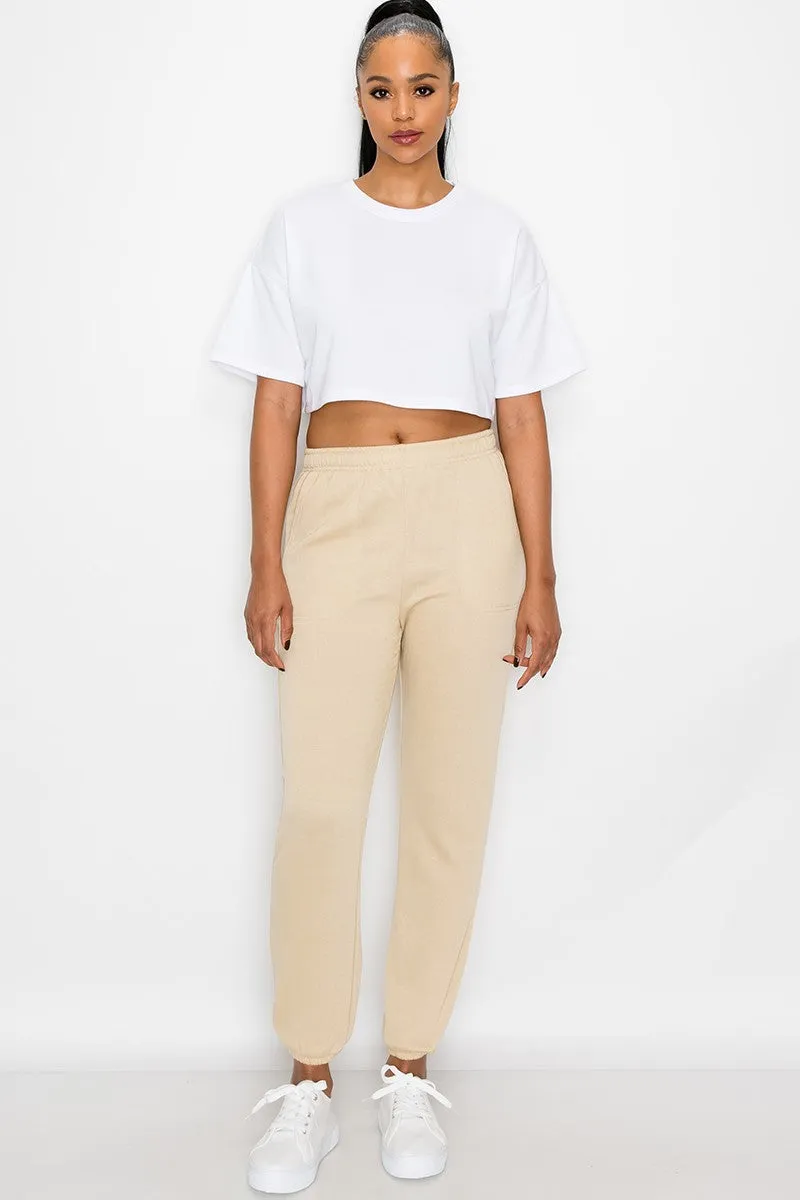 Essential Fleece Sweatpants - Beige