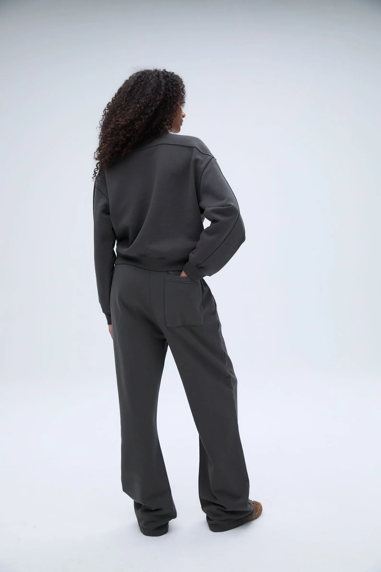 Everyday Classics Straight Leg Sweatpants - Charcoal Grey/Blush Pink