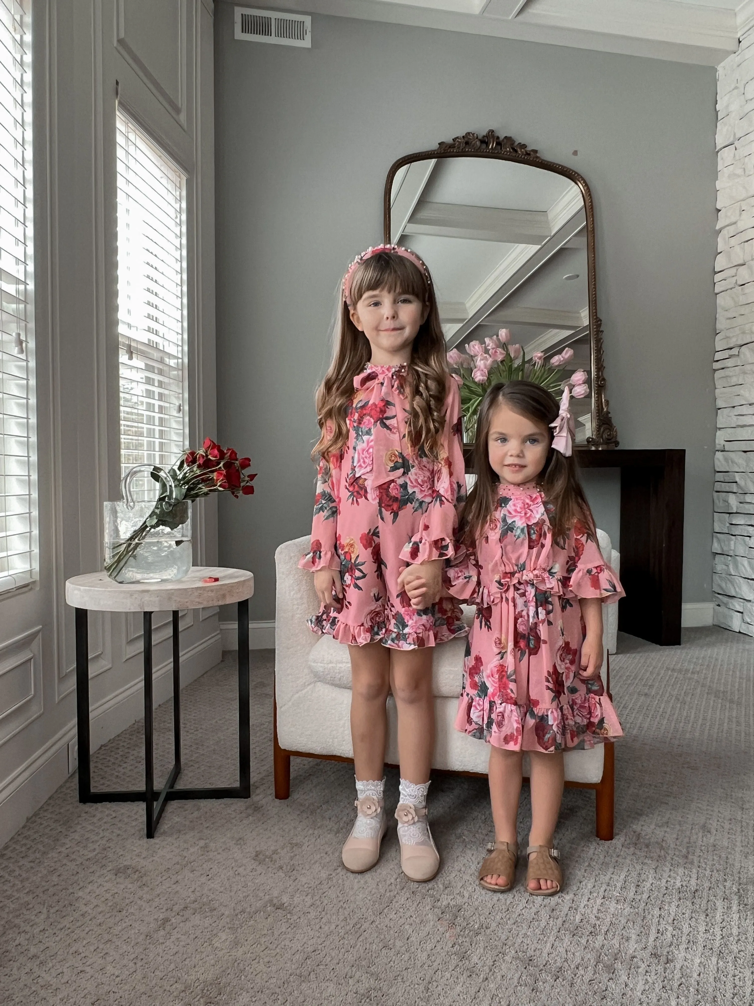 Flora Pink Flower Print Dress