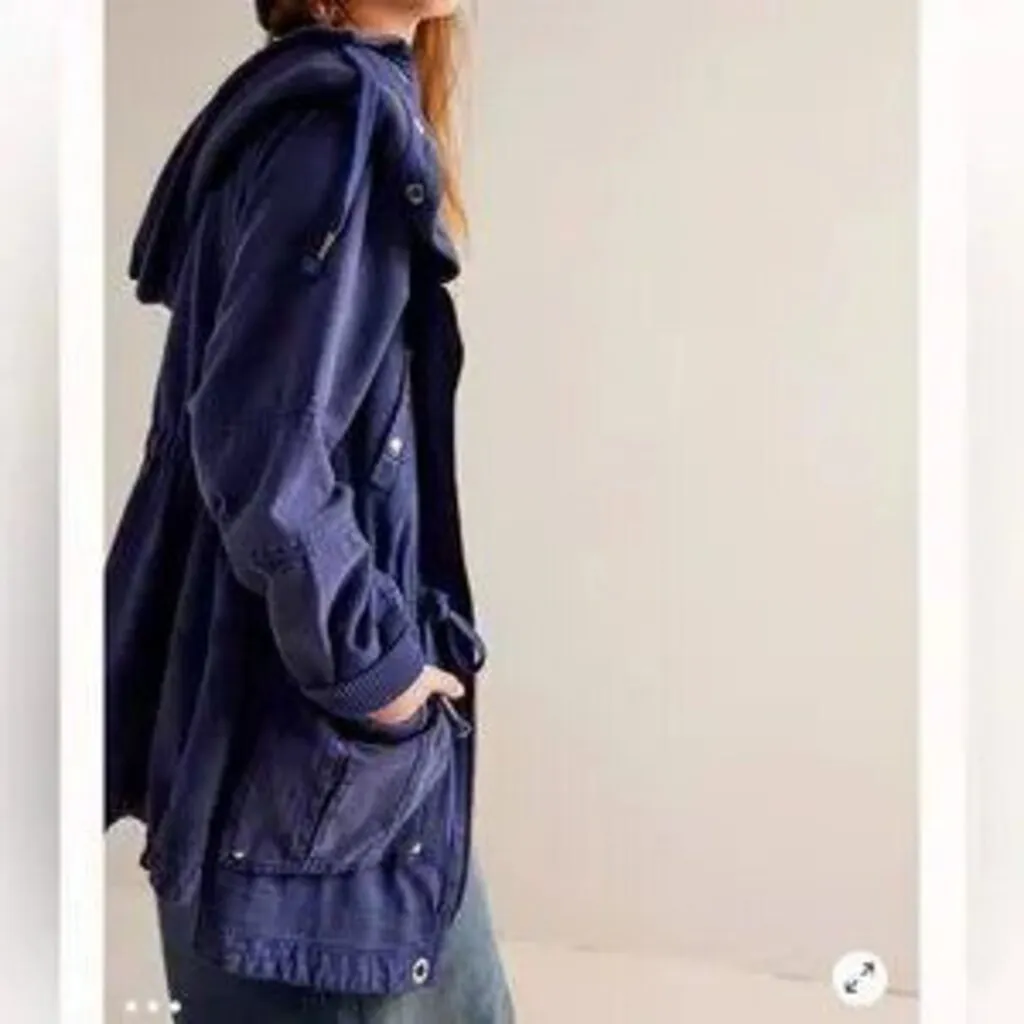 Free People Surplus Future Parka Jacket In Sunken Iris - Size XL