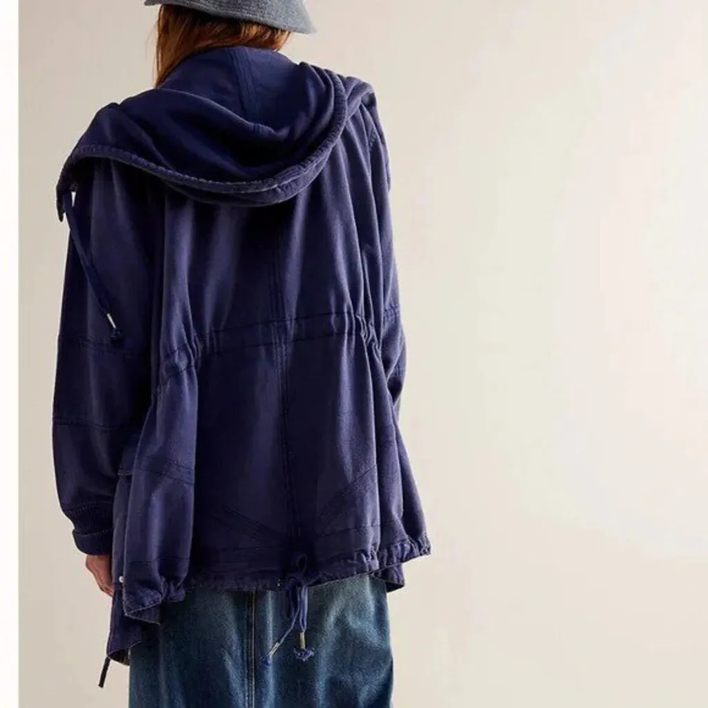 Free People Surplus Future Parka Jacket In Sunken Iris - Size XL