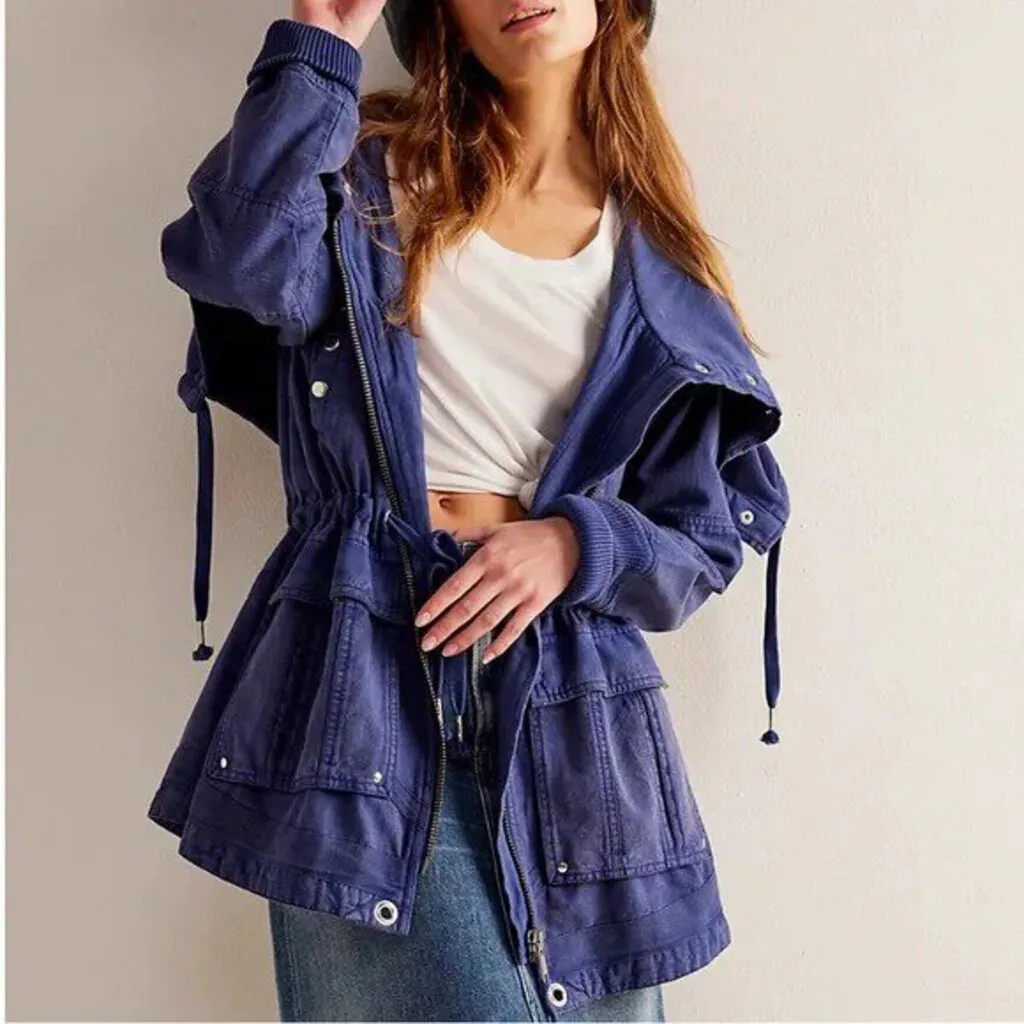 Free People Surplus Future Parka Jacket In Sunken Iris - Size XL