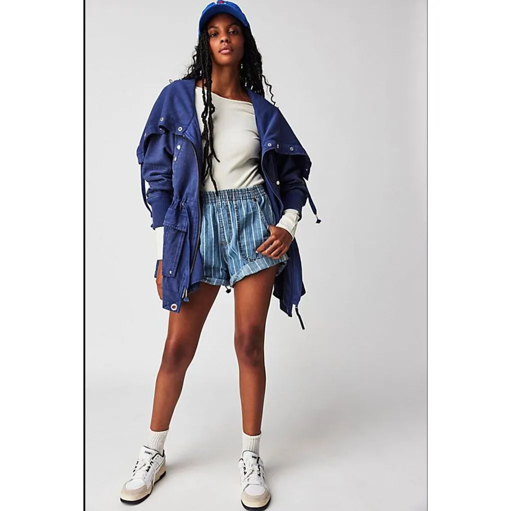 Free People Surplus Future Parka Jacket In Sunken Iris - Size XL