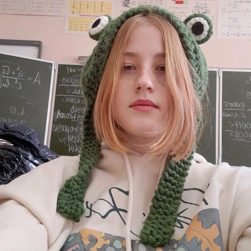 Froggy Friend Knit Hat