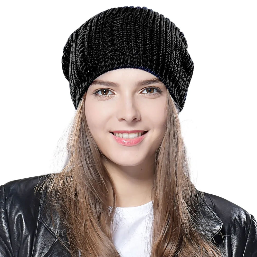 FURTALK Woman Knitted  Slouchy Beanie Hat HTWL044