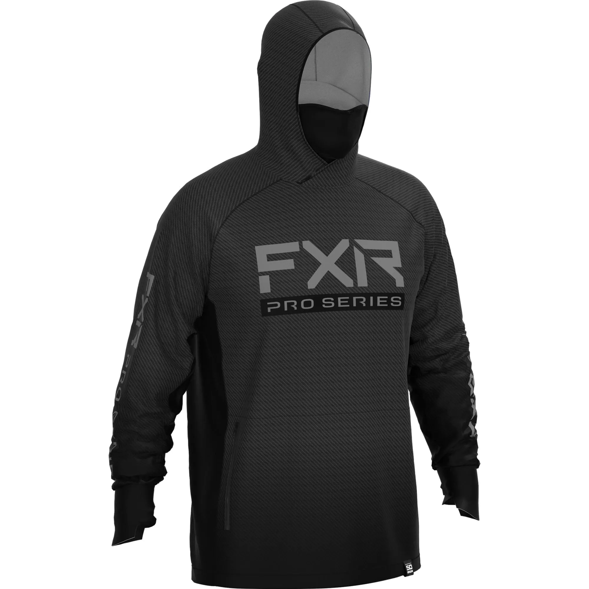 FXR  Mens Black Ops Tournament Pro Hybrid UPF Pullover Hoodie Hoody Vented Sunshield