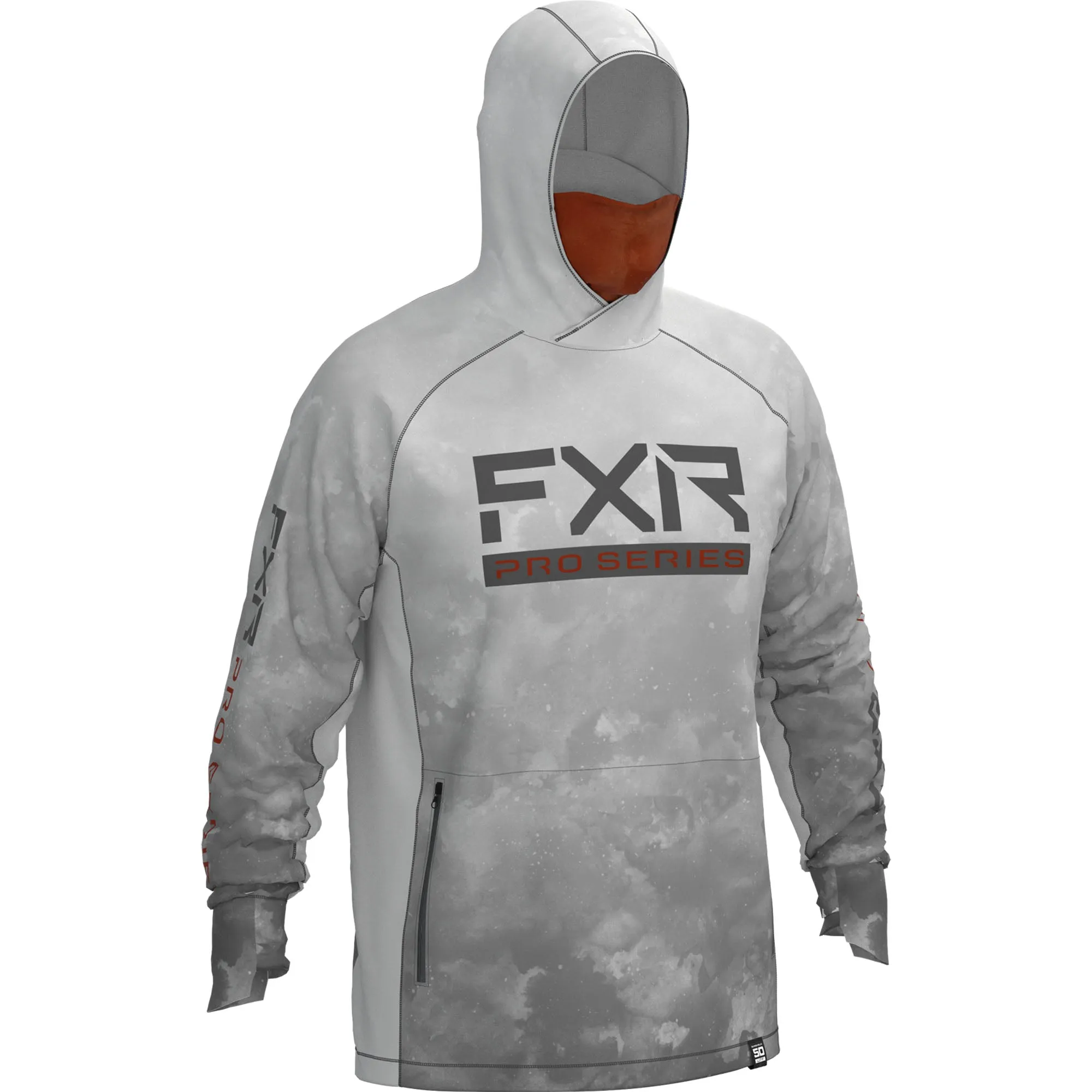 FXR Tournament Pro Hybrid UPF Pullover Hoodie Grey Ink/Rust