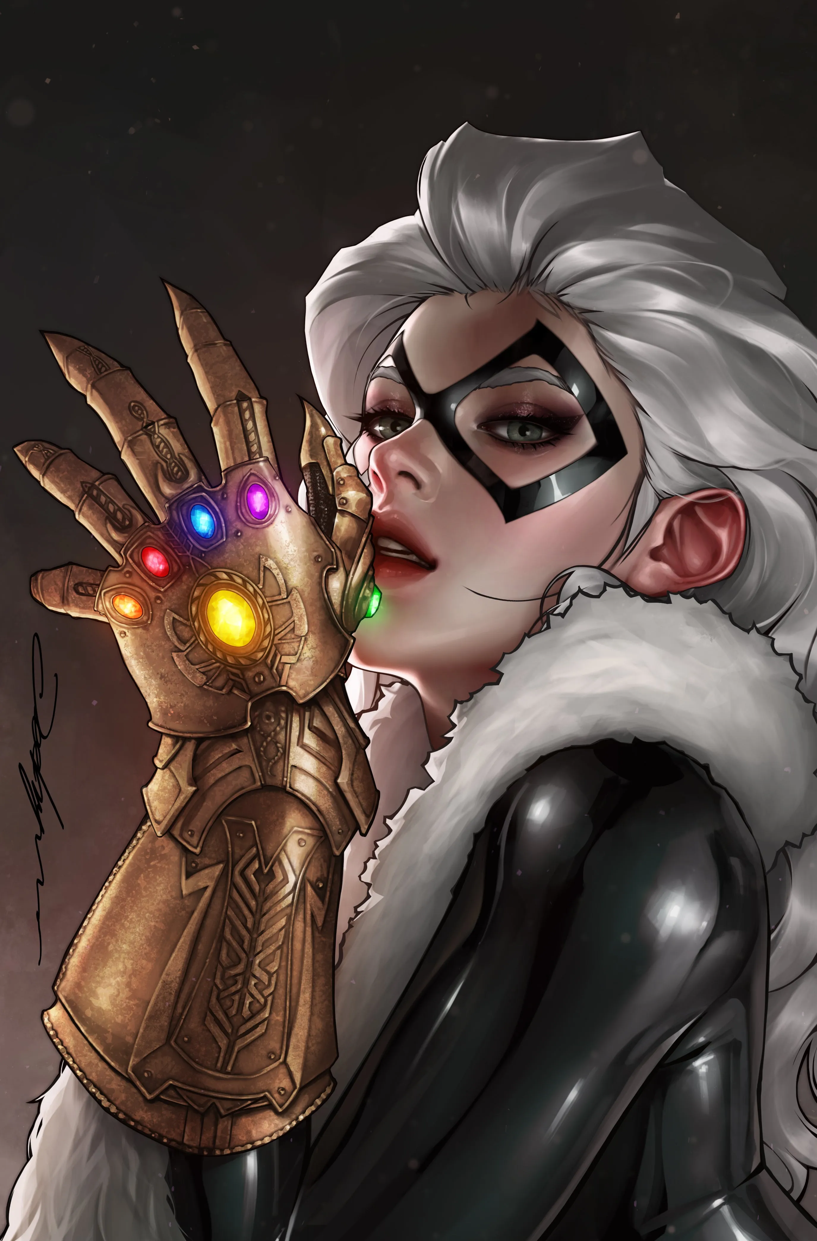 GIANT-SIZE BLACK CAT: INFINITY SCORE #1 Marvel Gauntlet Signed by Jeehyung Lee Variant Cover