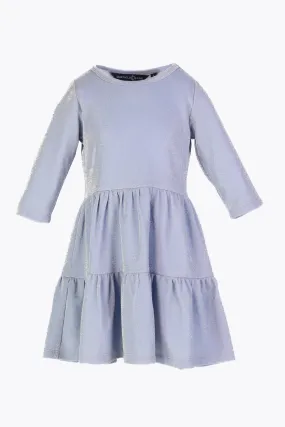 Girls Ashton Dress in Elsa Blue Shimmer Knit