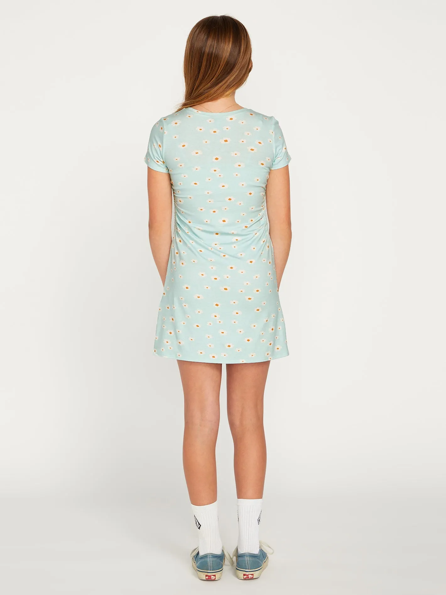 Girls Cryptogram Short Sleeve Dress - Pale Aqua