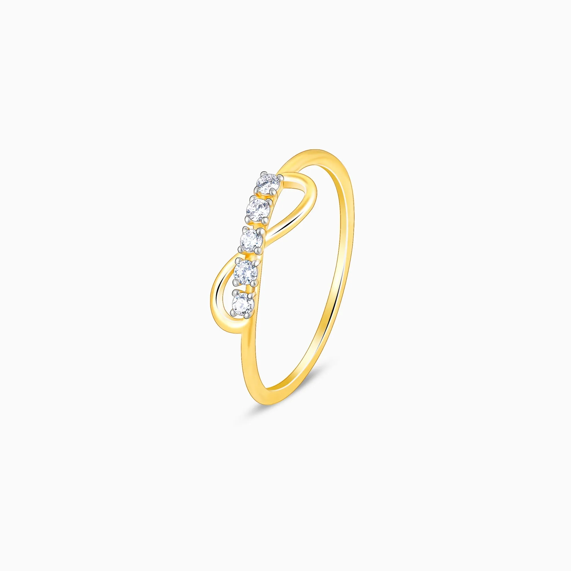 Gold Glittering Infinity Diamond Ring