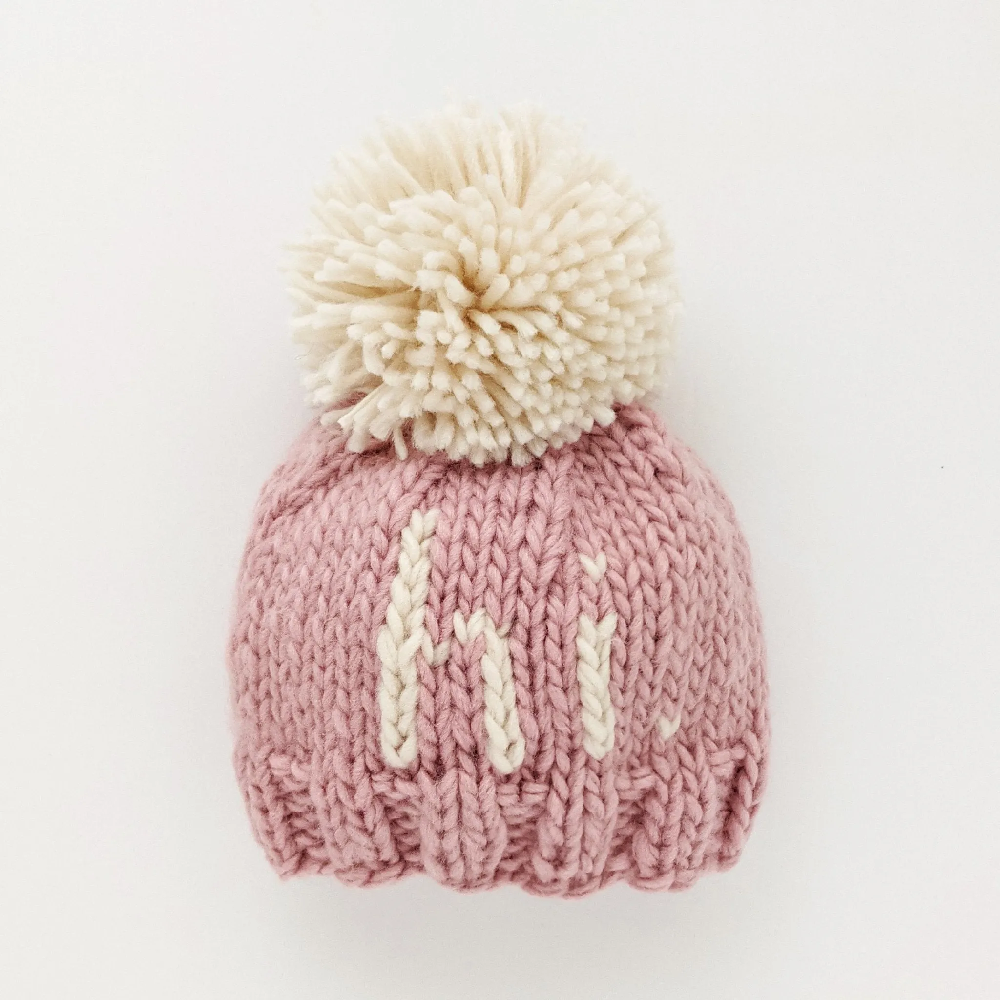 hi. Rosy Hand Knit Beanie Hat