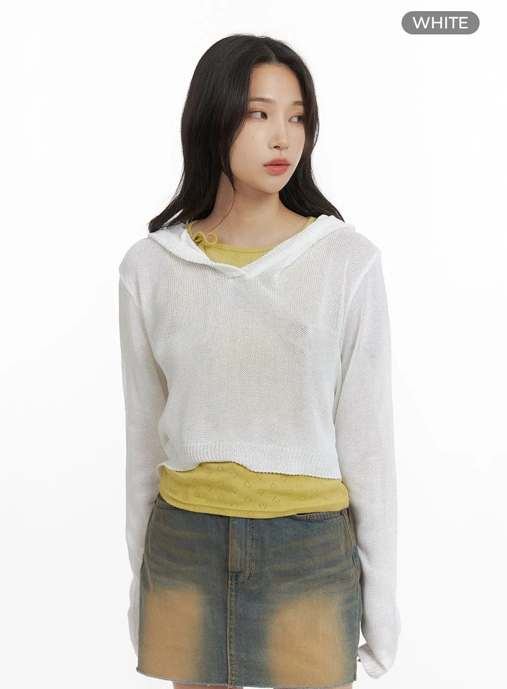 Hooded Crop Summer Knit Top CM426