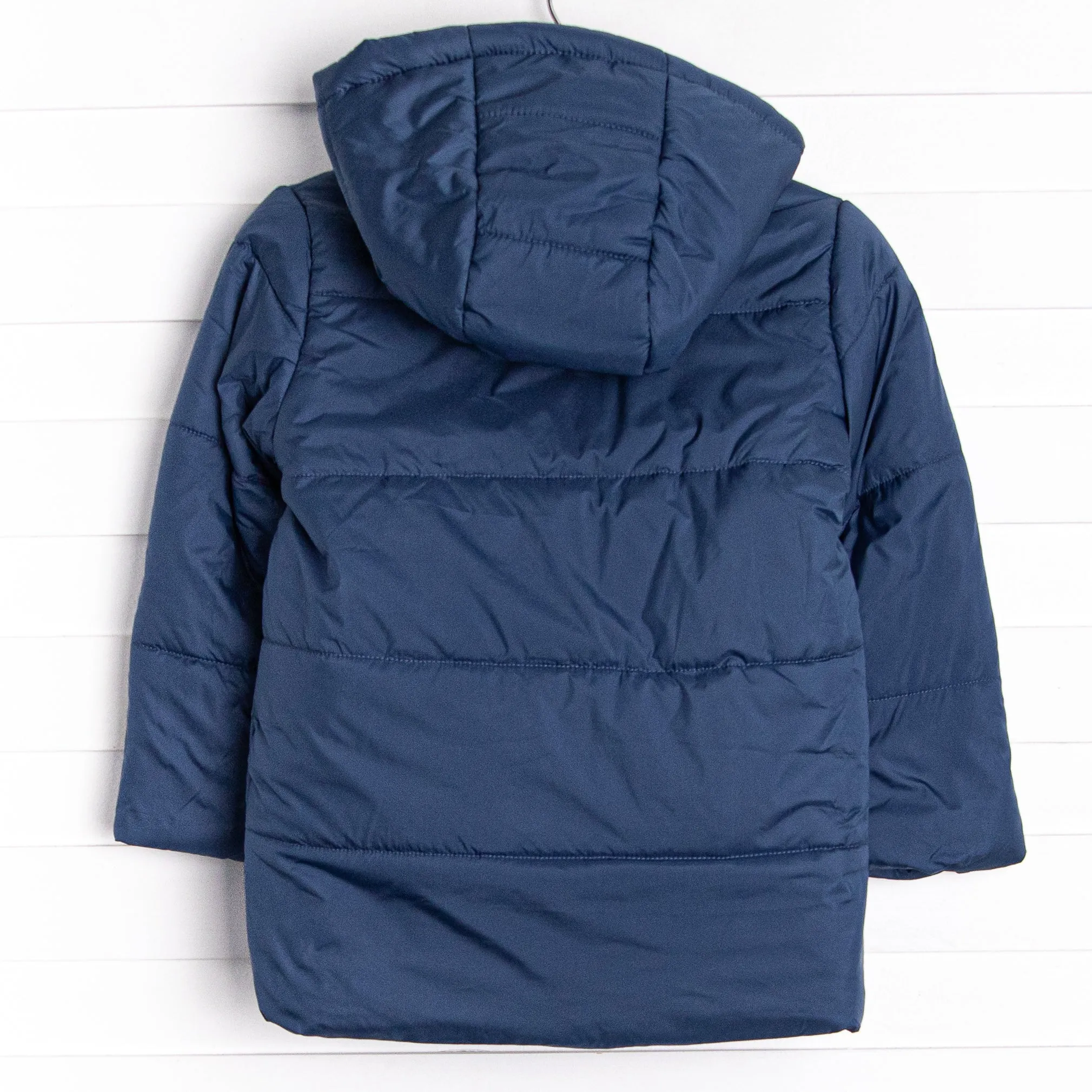 Hooded Puffer Coat, Navy