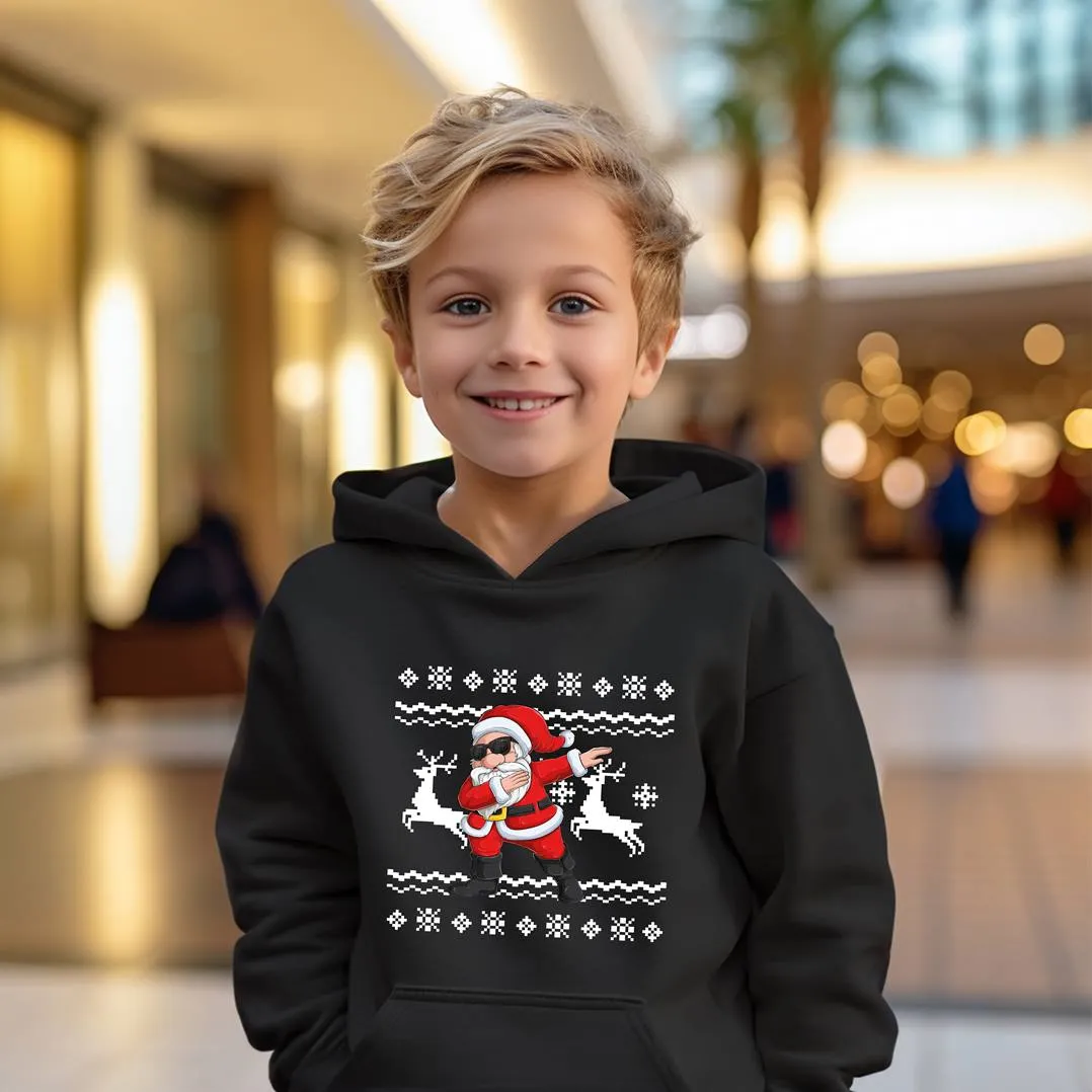 Hoodie Kinder - Dapping Weihnachtsmann mit Rentieren