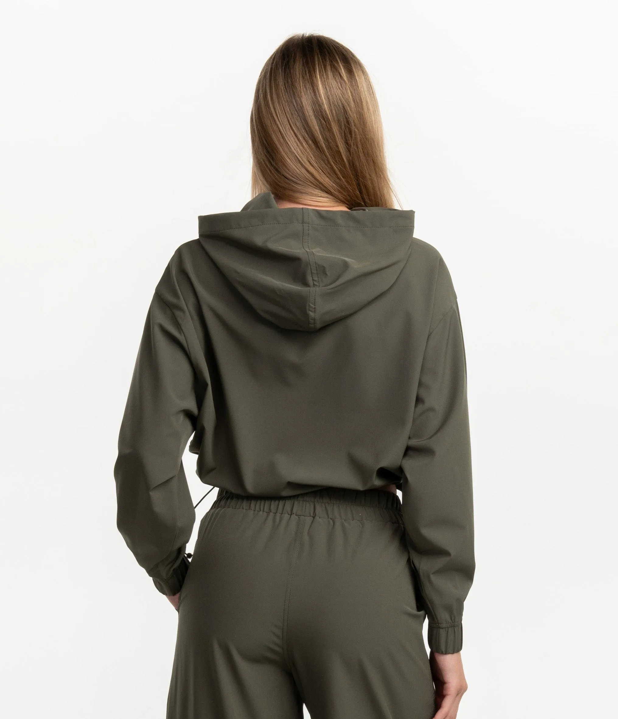 Hybrid Cropped Hoodie - Cedar