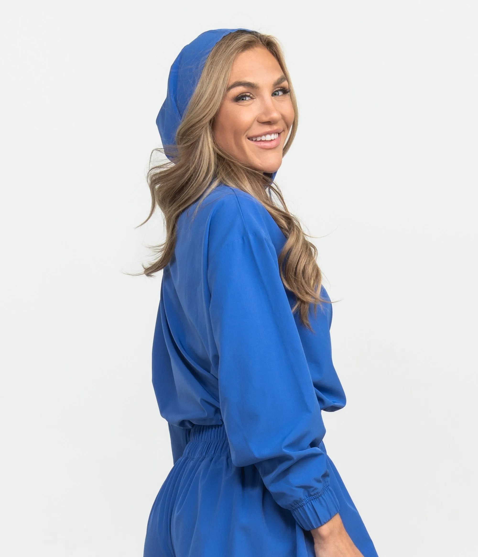 Hybrid Cropped Hoodie - Dazzling Blue