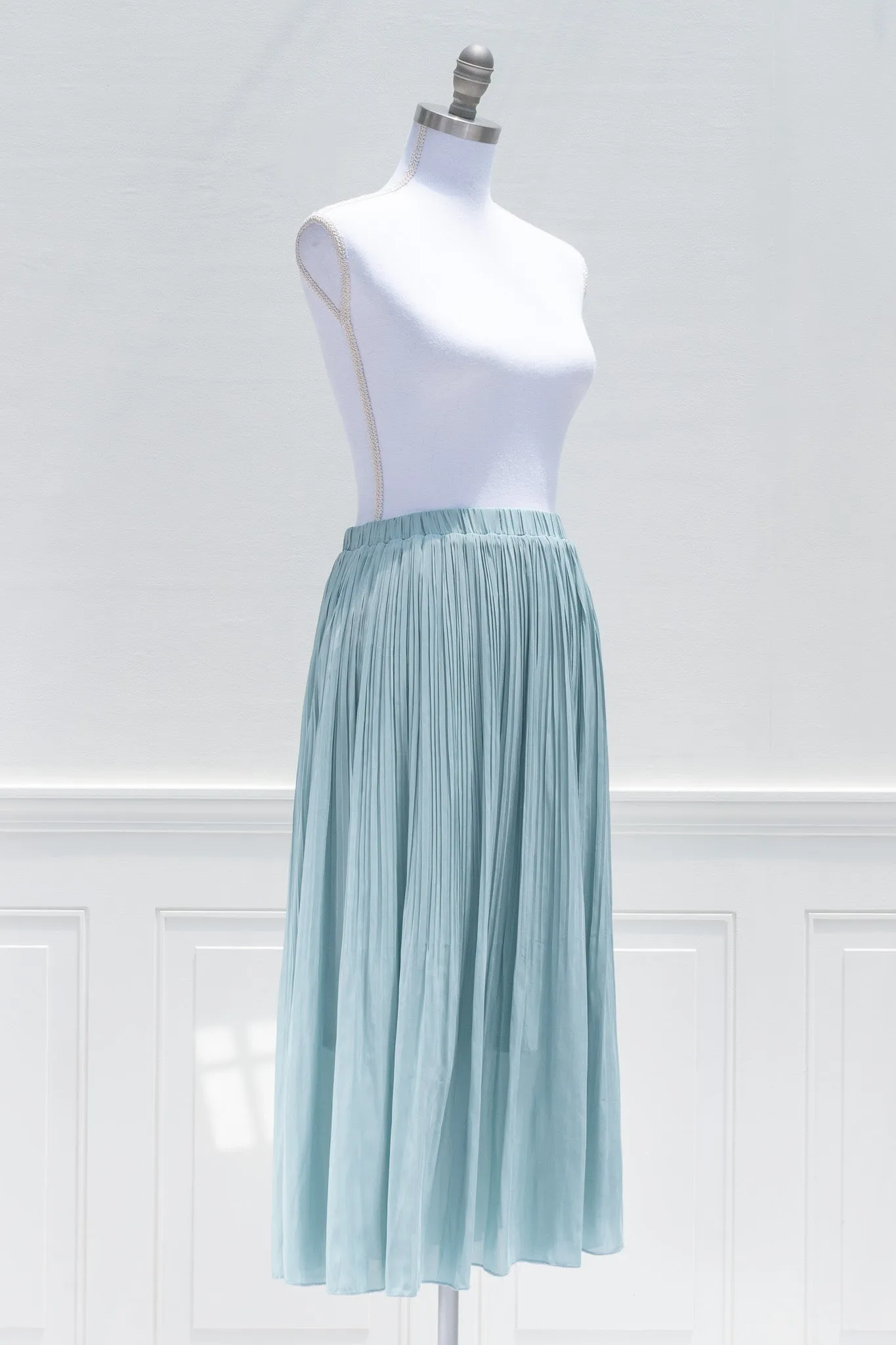 Isabella Chiffon Midi Skirt - Sky Blue