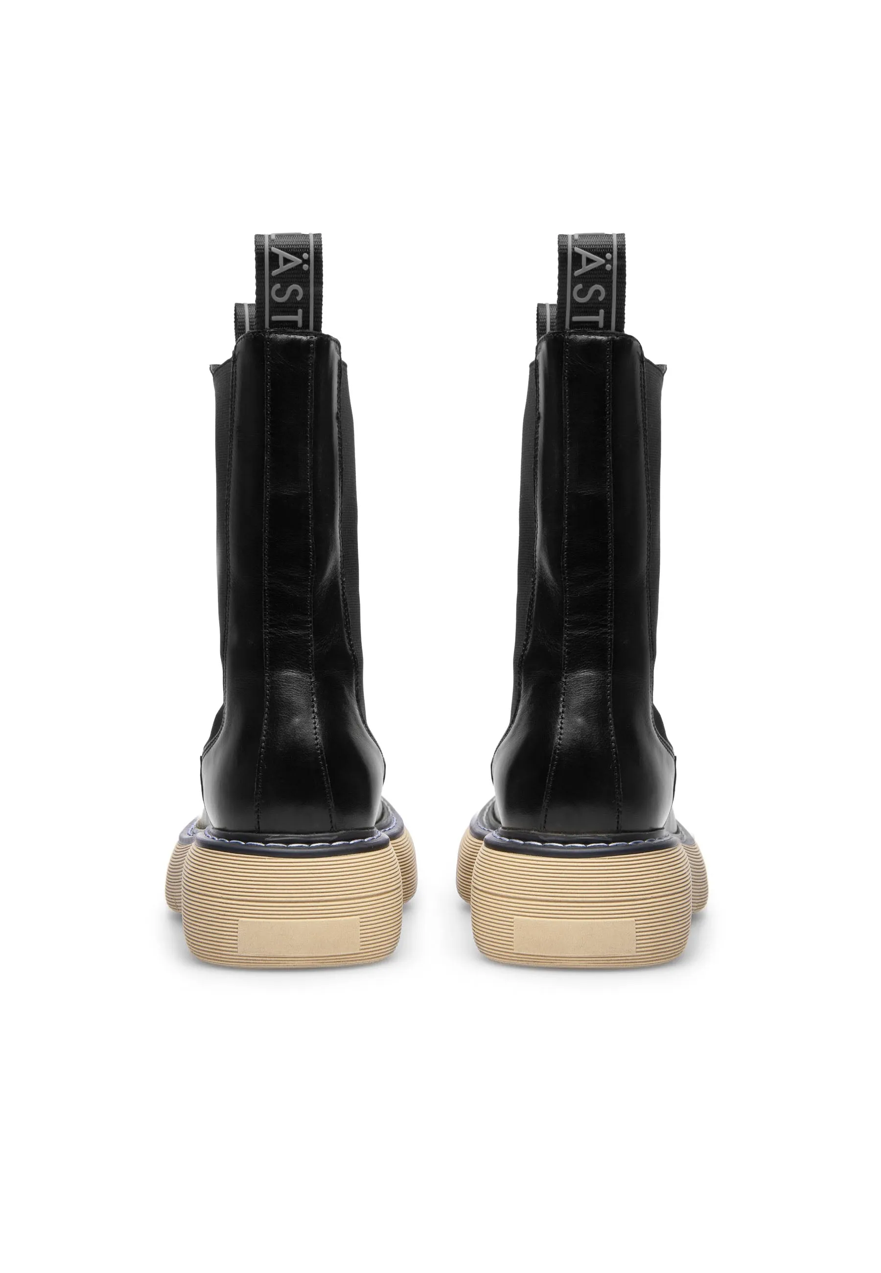 Joy Black Beige High Chelsea Boots