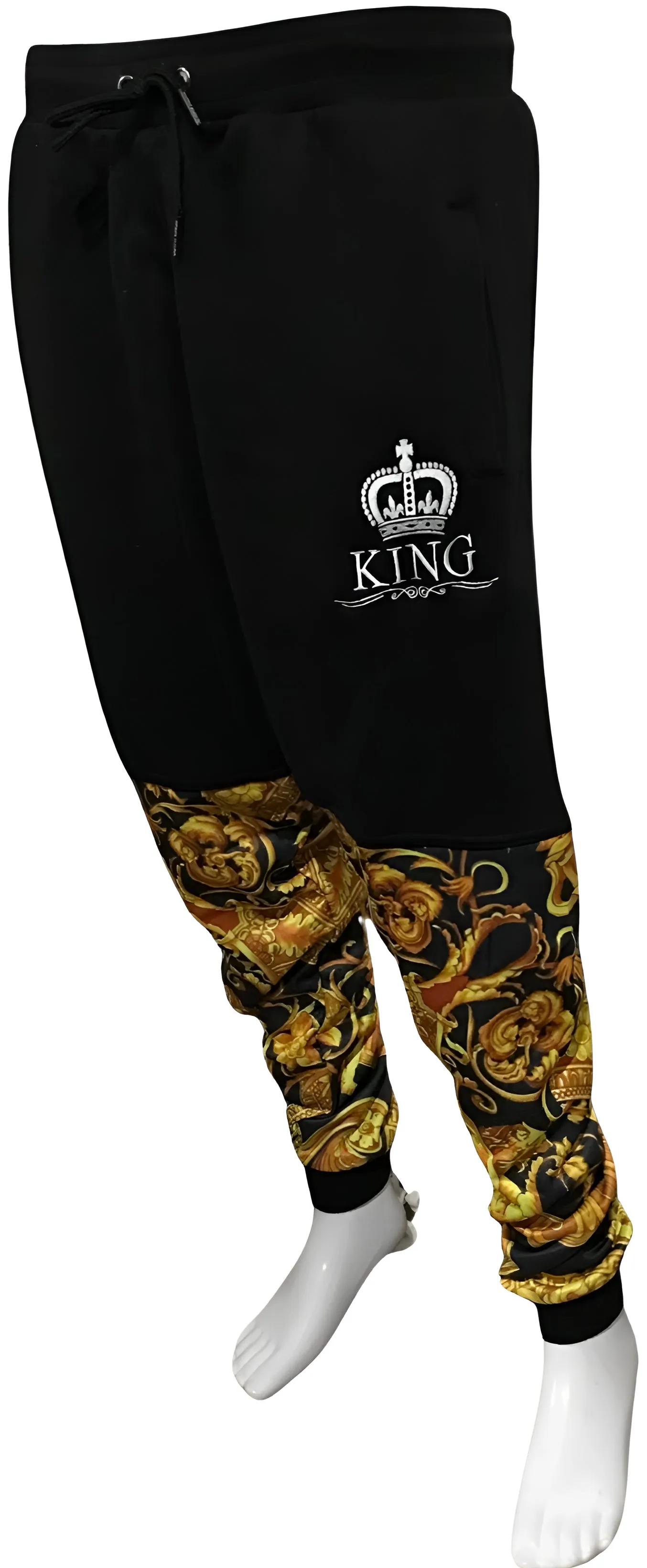 ^KING V3R$@C3^ LUXURY CUT & SEW SWEATPANTS FOR MEN (EMBROIDERED LOGO)