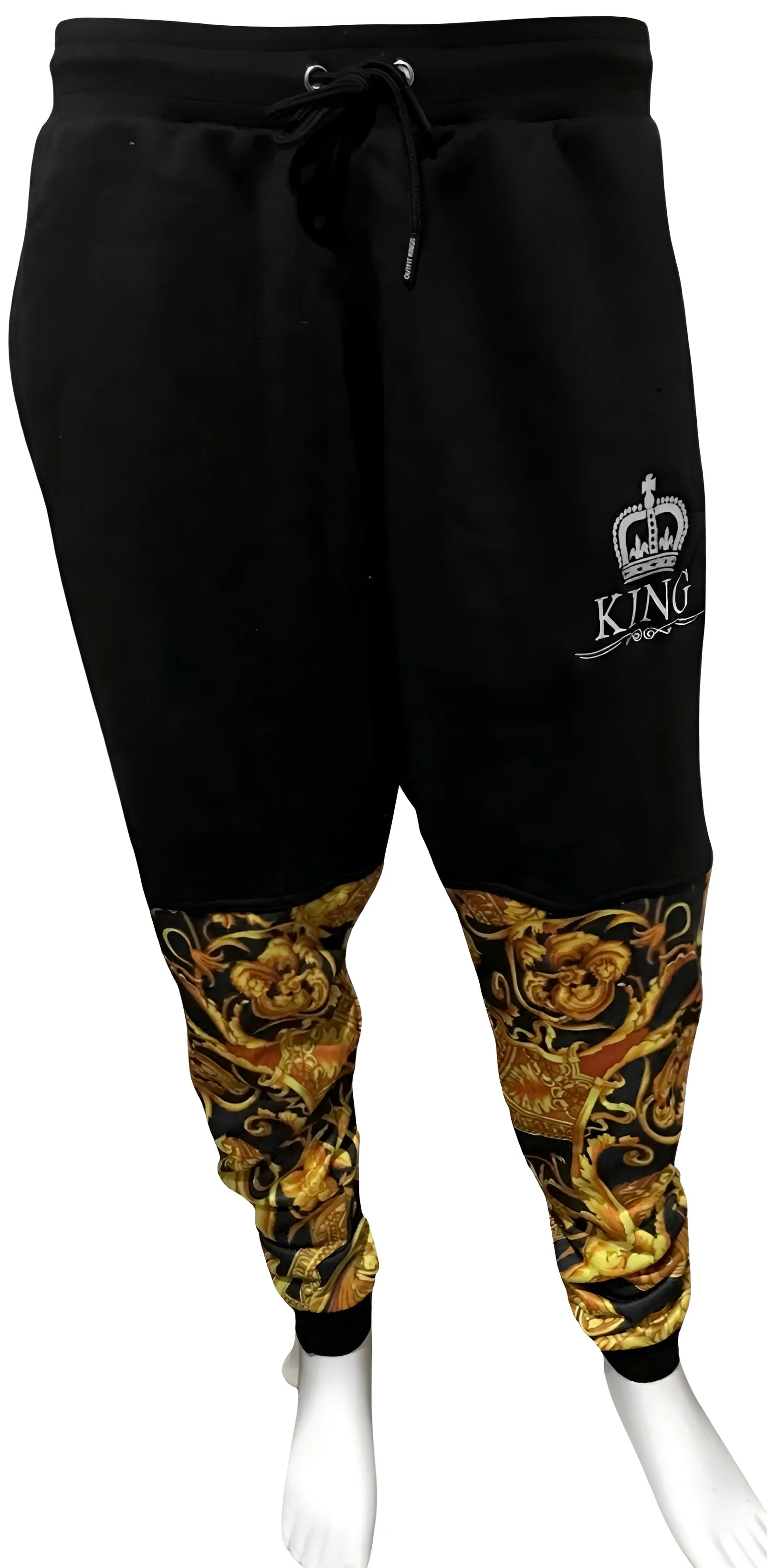 ^KING V3R$@C3^ LUXURY CUT & SEW SWEATPANTS FOR MEN (EMBROIDERED LOGO)