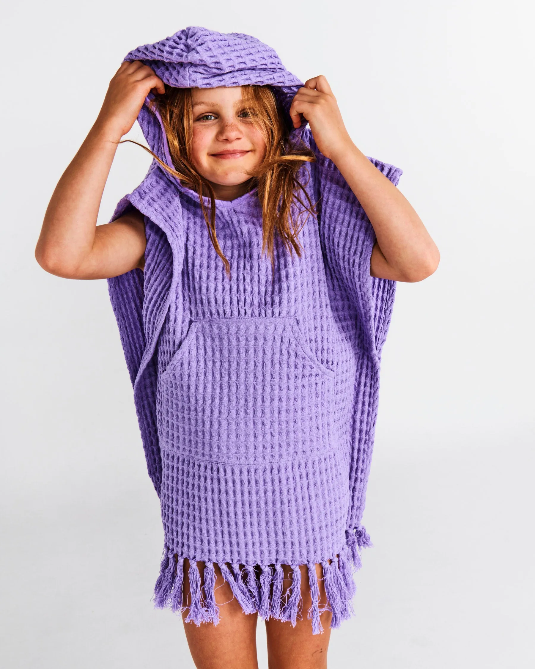 Kip & Co Lilac Kids Waffle Poncho