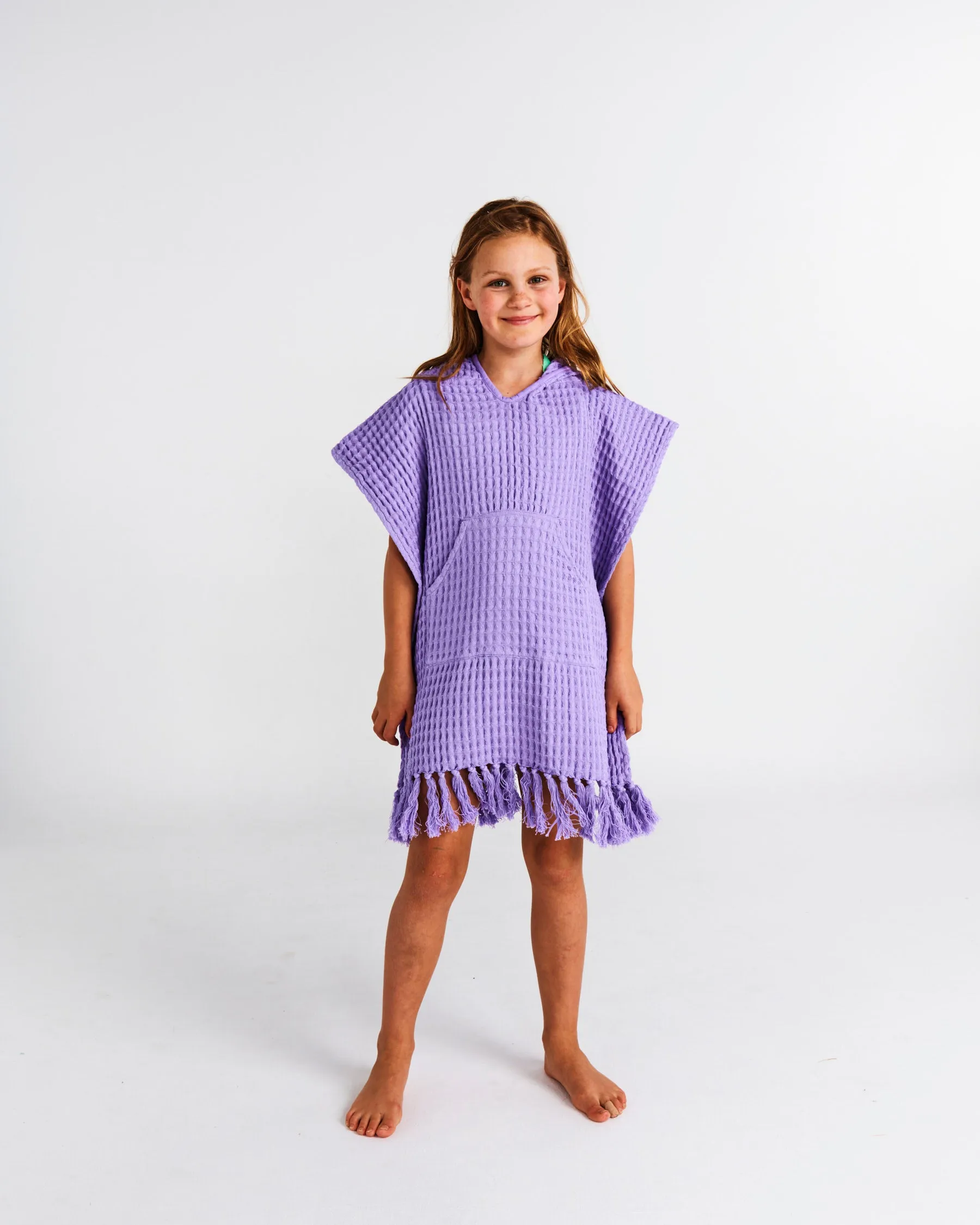 Kip & Co Lilac Kids Waffle Poncho