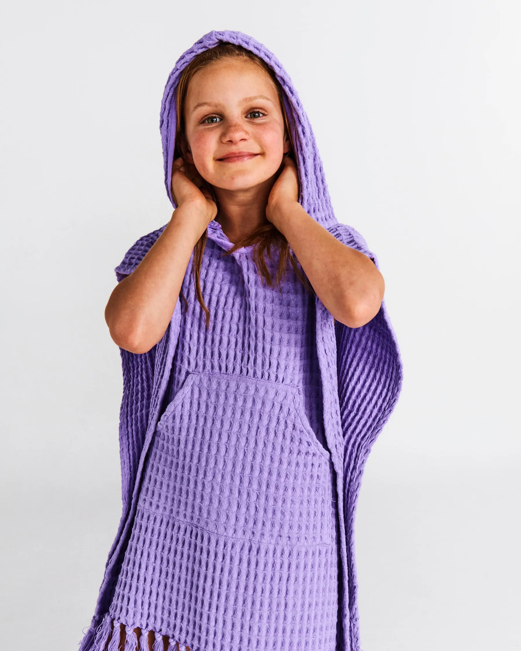 Kip & Co Lilac Kids Waffle Poncho