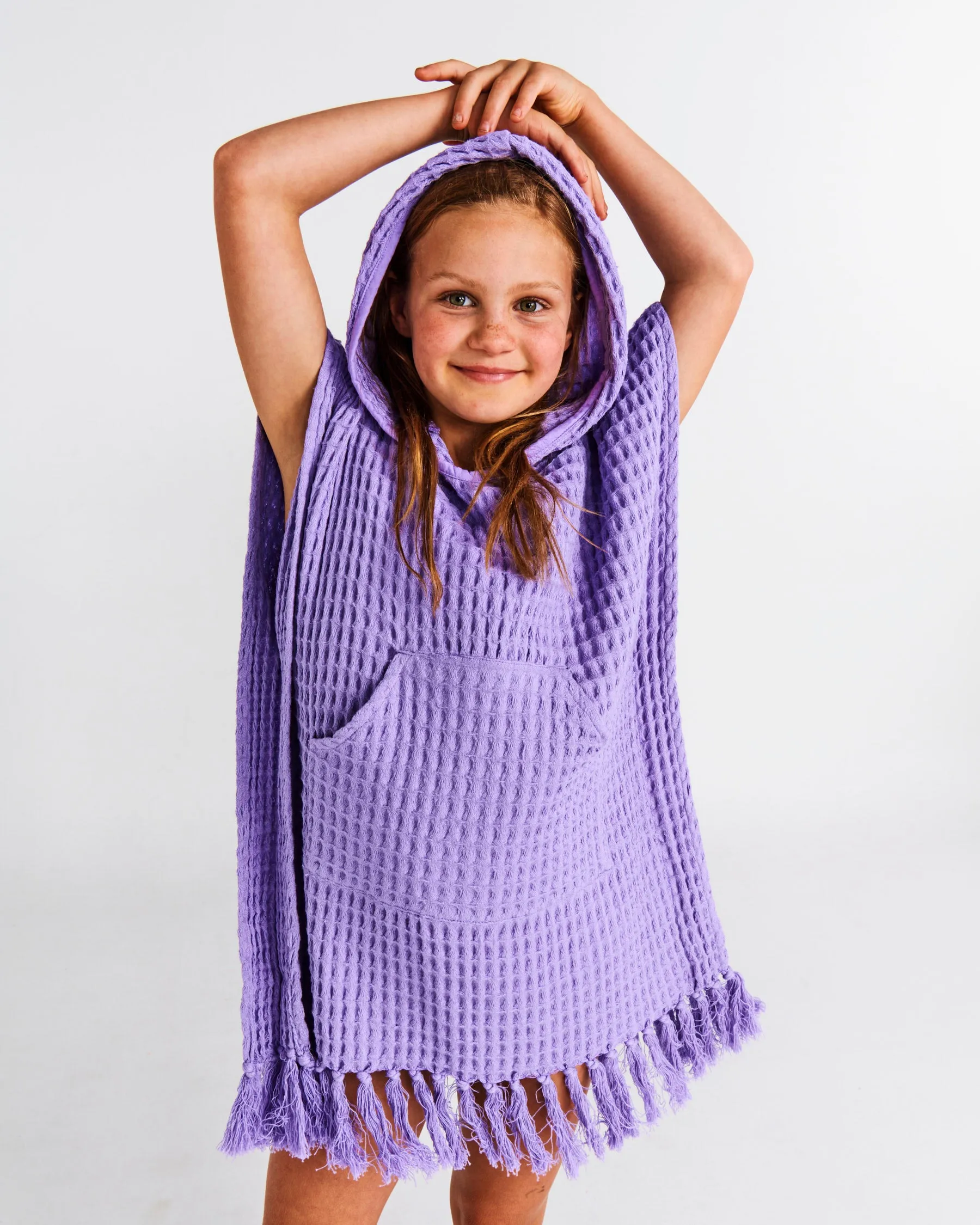 Kip & Co Lilac Kids Waffle Poncho