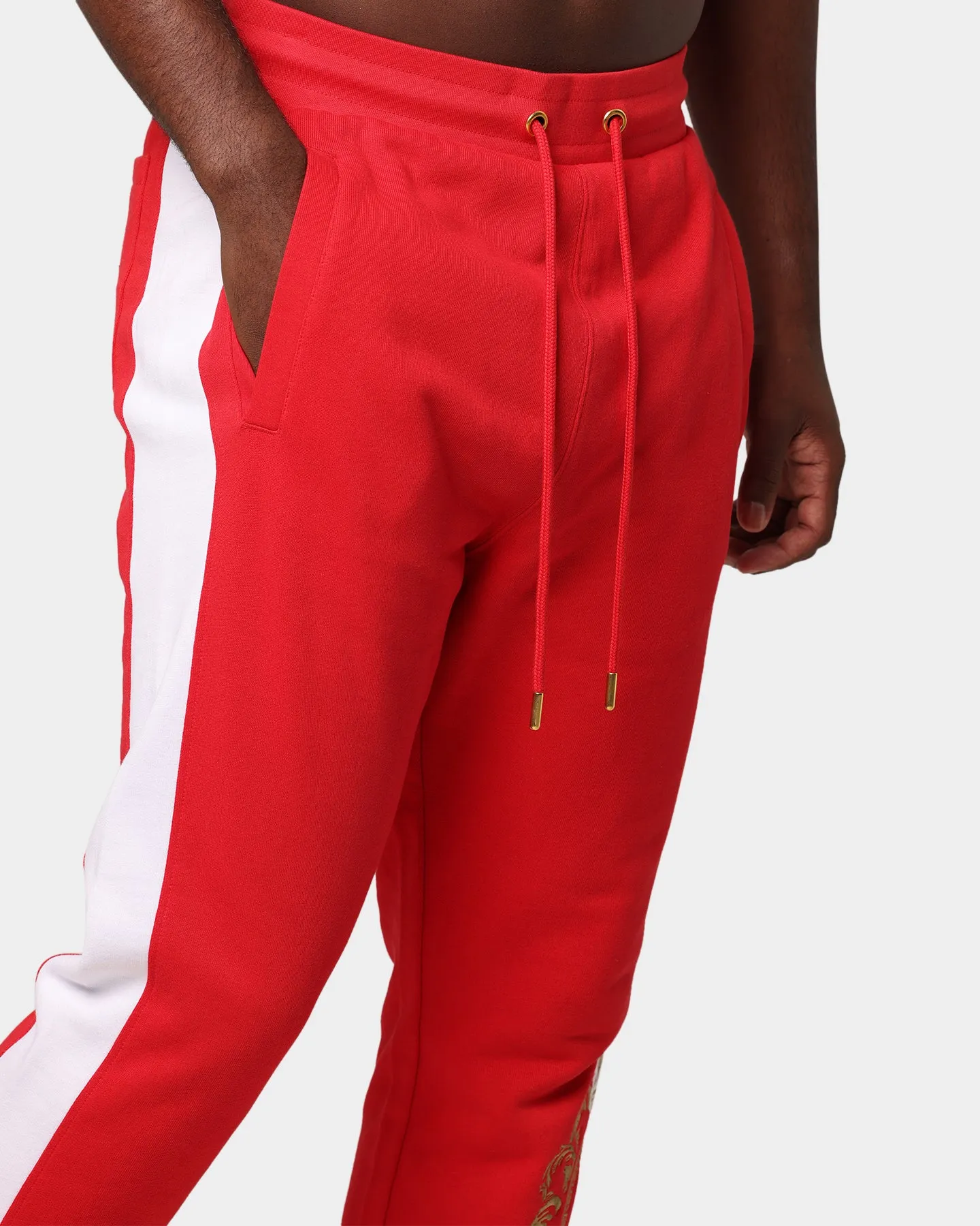 Last Kings Lavish Stripe Sweatpants Red