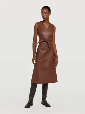 Leather wrap dress