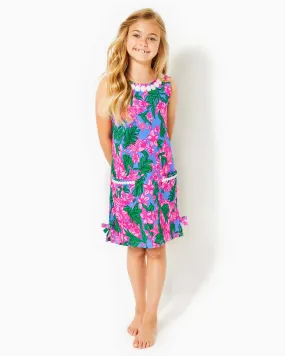 Lilly Pulitzer Girls Little Lilly Knit Shift Dress - Cerise Pink Safari Sunset