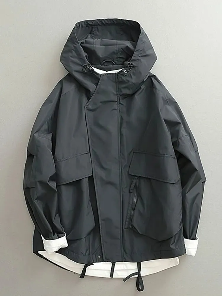 LIMINDS Oversized Hooded Light Cargo Parka Jacket