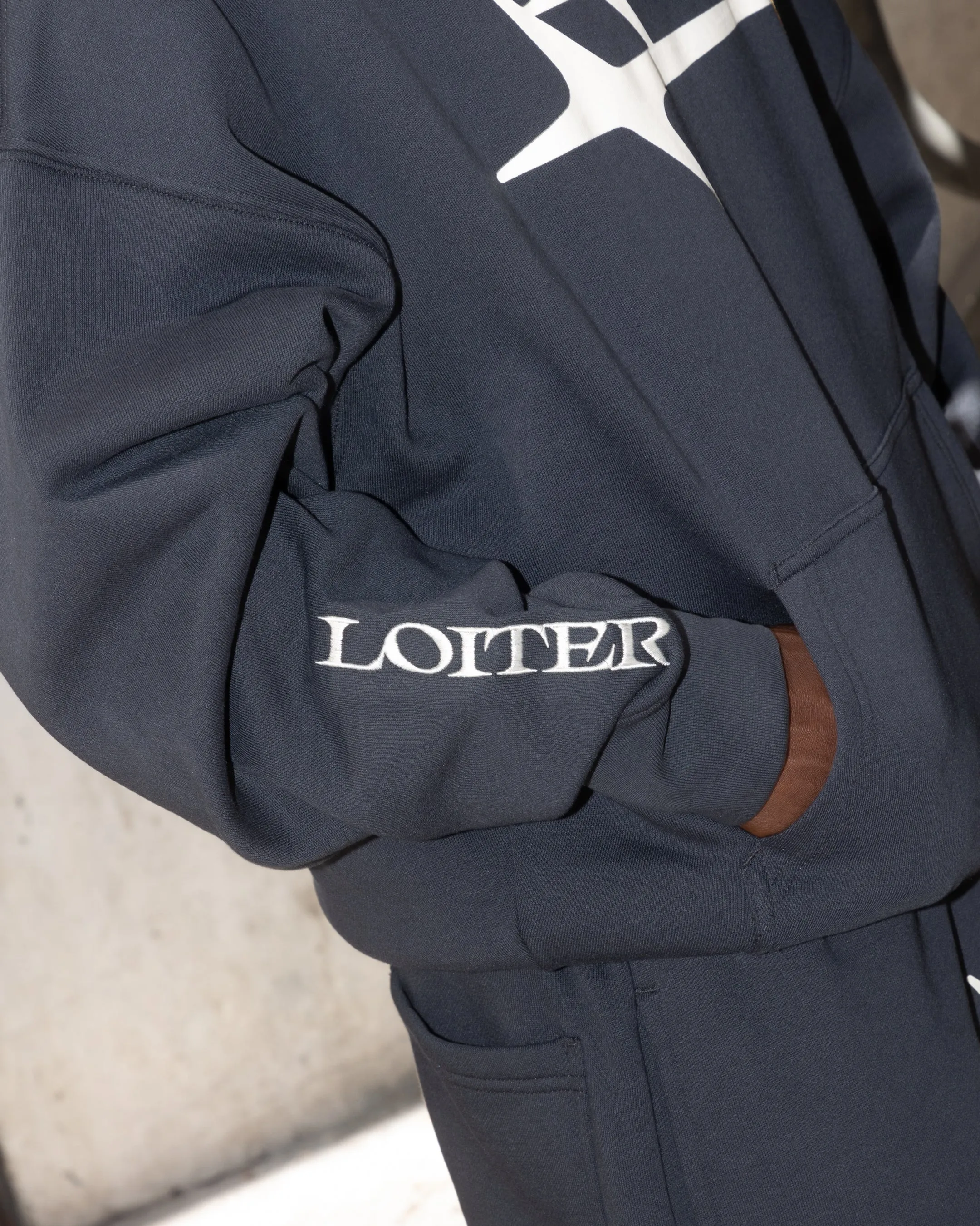 Loiter Hybrid Premium Hoodie Charcoal