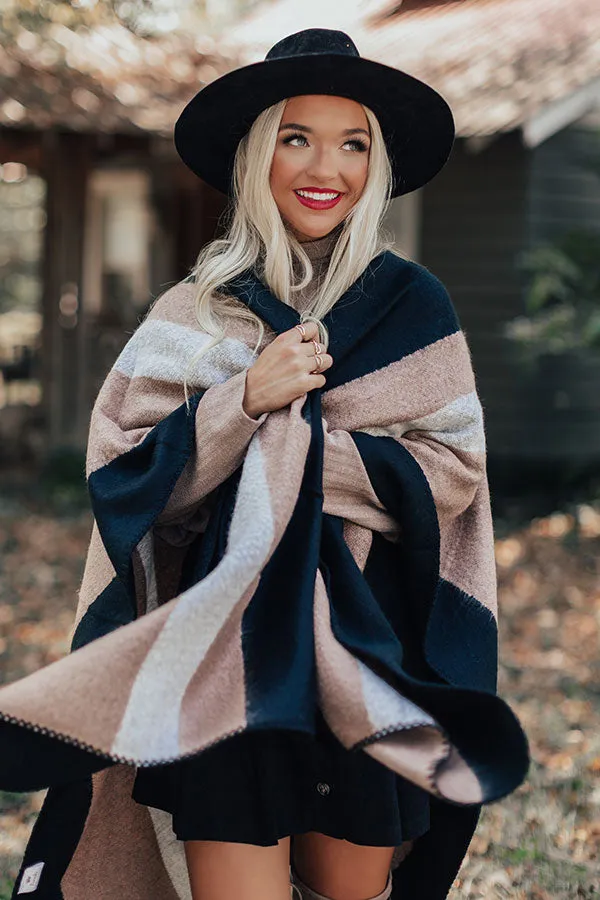 London Fog Color Block Poncho