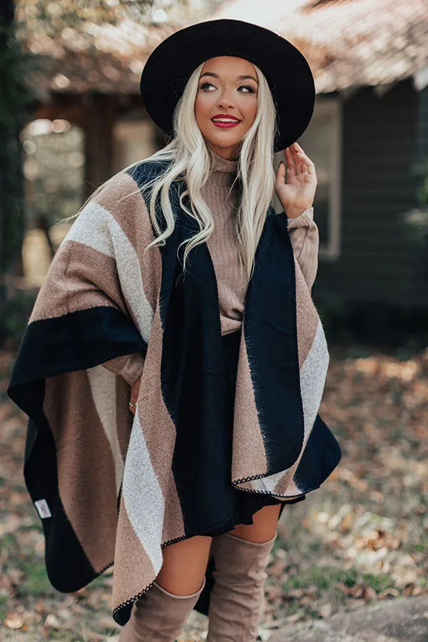 London Fog Color Block Poncho