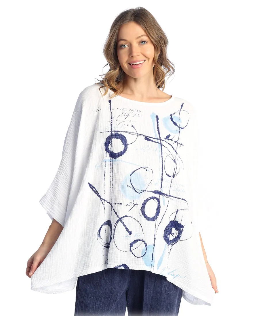 M97-1829 White Balboa Poncho Top